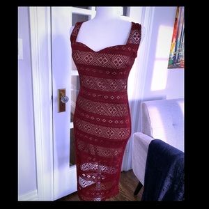 Red mesh-like spring dress!